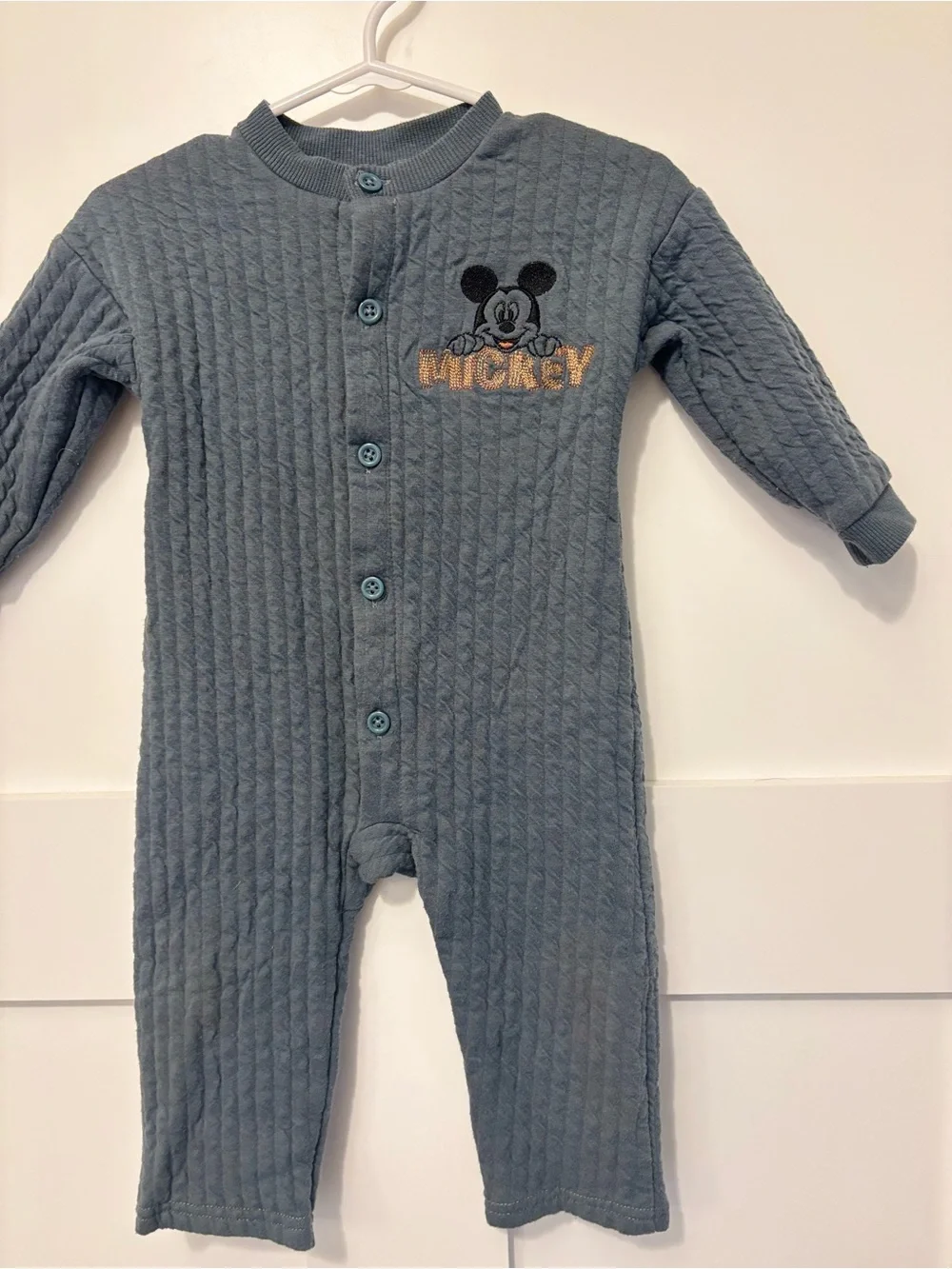 Mickey Quilted One-Piece Romper - Blue